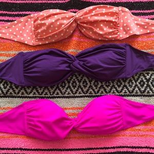 3 Bandeau Bikini Tops- 2 Victoria’s Secret
